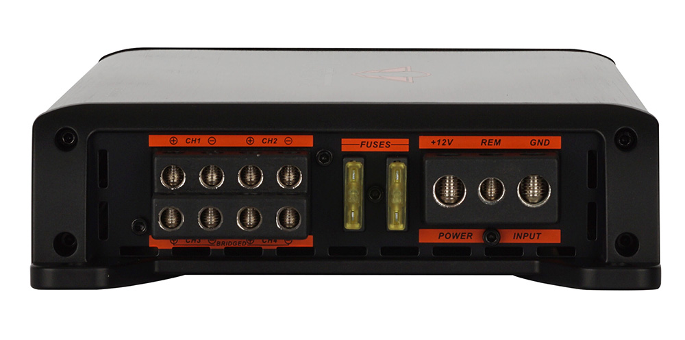 This image shows Q2404 Front Side which has Speaker Output, Fuses and Power Input.