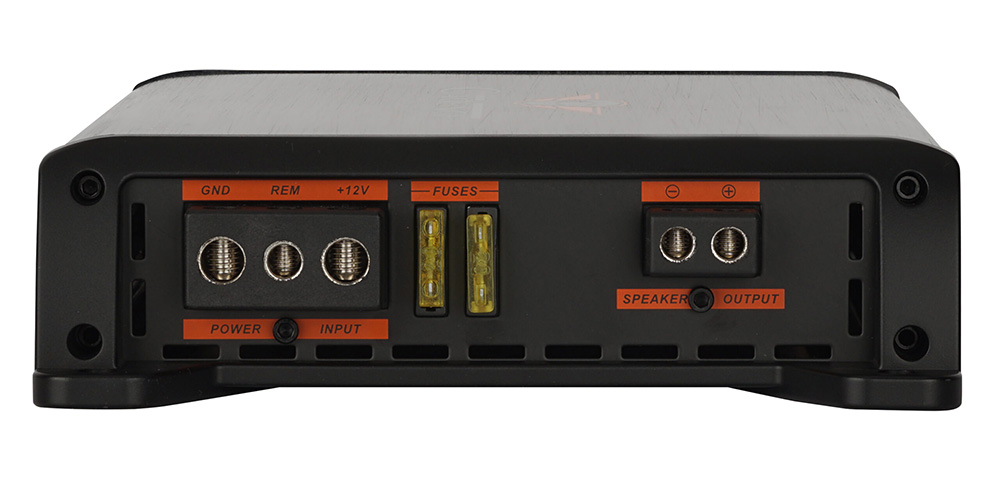 This image shows Q3001D Front Side which has Speaker Output, Fuses and Power Input.
