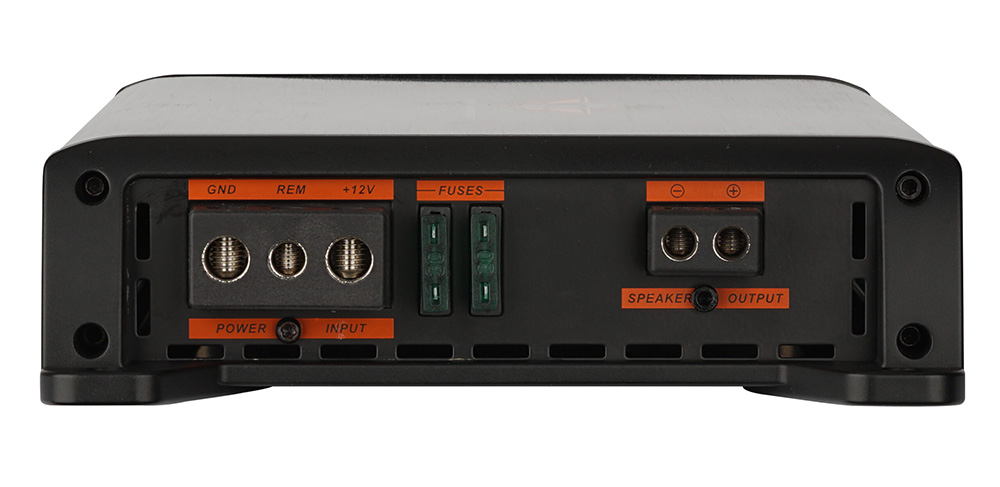 This image shows Q5001D Front Side which has Speaker Output, Fuses and Power Input.